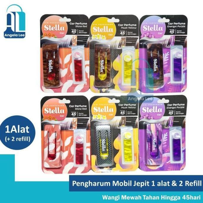 Stella Car Perfume Air Freshener Pengharum Mobil Jepit alat dan refill