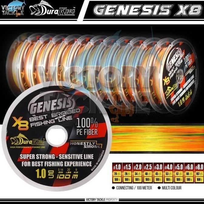 Benang PE Duraking Genesis - Multi Color, PE1.0 20LBS