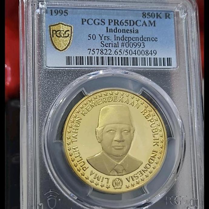 koin emas Soeharto 50 gram 23 karat PCGS Pf 65 SMR