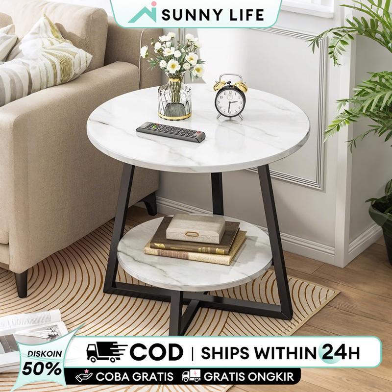 Meja Kopi Aesthetic Meja Samping Minimalis Meja Bulat Meja Kecil Meja Sudut Meja Bulat Meja Portable