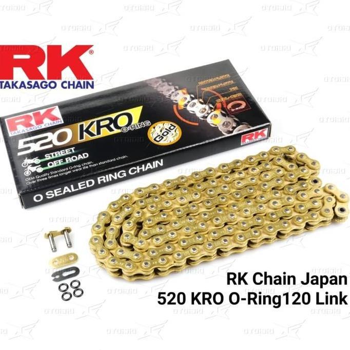 Promo Rantai RK Takasago Chain 520 KRO O-Ring 120L - Gold COD