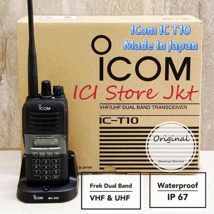 HT ICOM IC T10 / HT ICOM T 10 / HT ICOM DUAL BAND WALKIE TALKIE ORIGINAL DAN TERPERCAYA