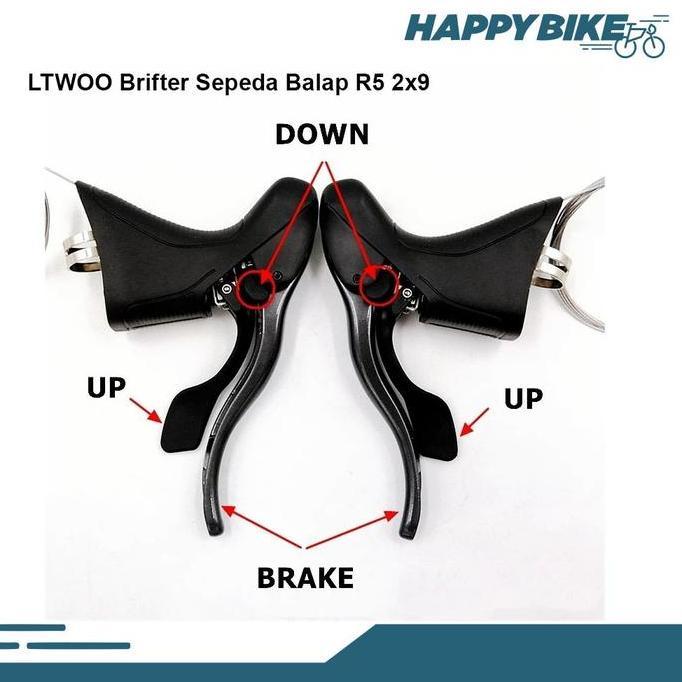 LTWOO Brifter Sepeda Roadbike R5 2 x 9 Speed Alloy