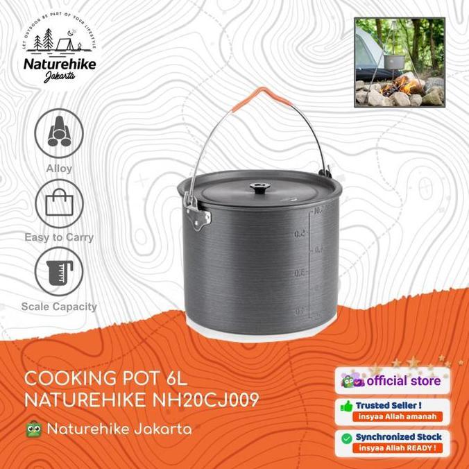Cooking Pot 6L Naturehike Nh20Cj009 Panci Nesting Camping Outdoor