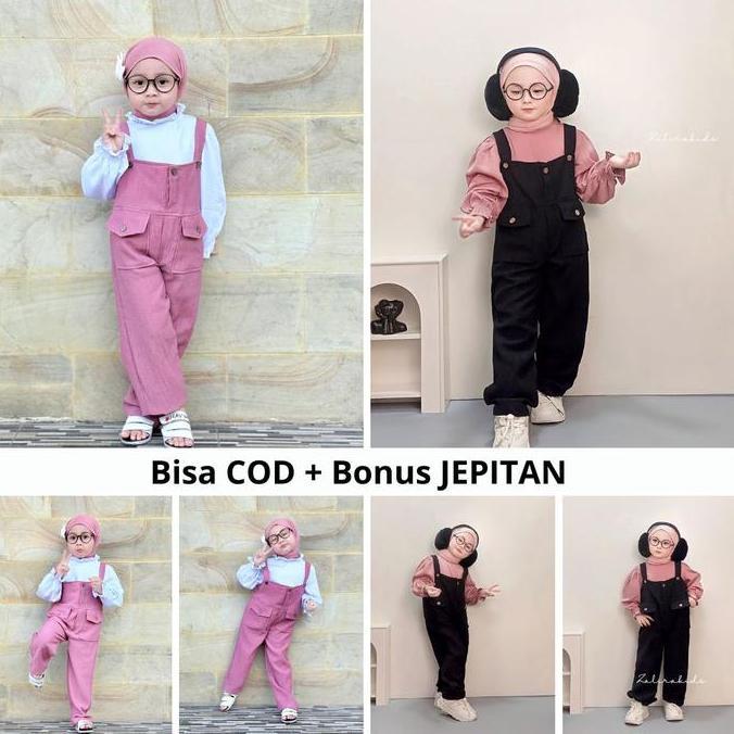 Promo Zalira Kids Original - Jumper anak perempuan set jilbab usia 1 - 8 tahun terbaru Kenzie Series