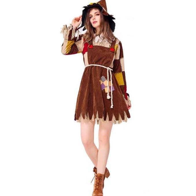 SCARECROW THE WIZARD OF OZ WOMAN COSTUME HALLOWEEN WANITA ORANG SAWAH