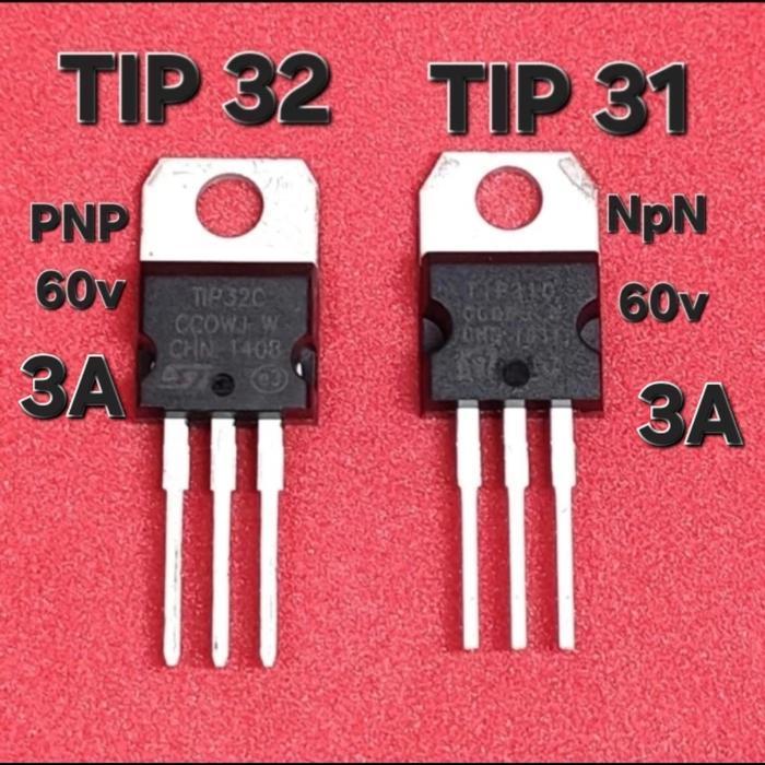 TRANSISTOR POWER AMPLIFIER SOUND TIP 31 TIP 32 TIP31A TIP32B TIP31C A B C NPN PNP 60V 3A TIP31 TIP32