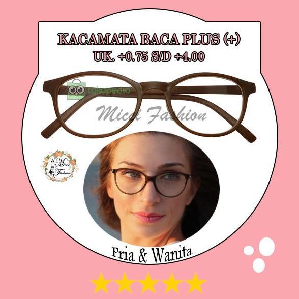 Kacamata Baca Oval Lensa Plus +0.75S/D+4.00 Coklat Doff Unisex Nocase