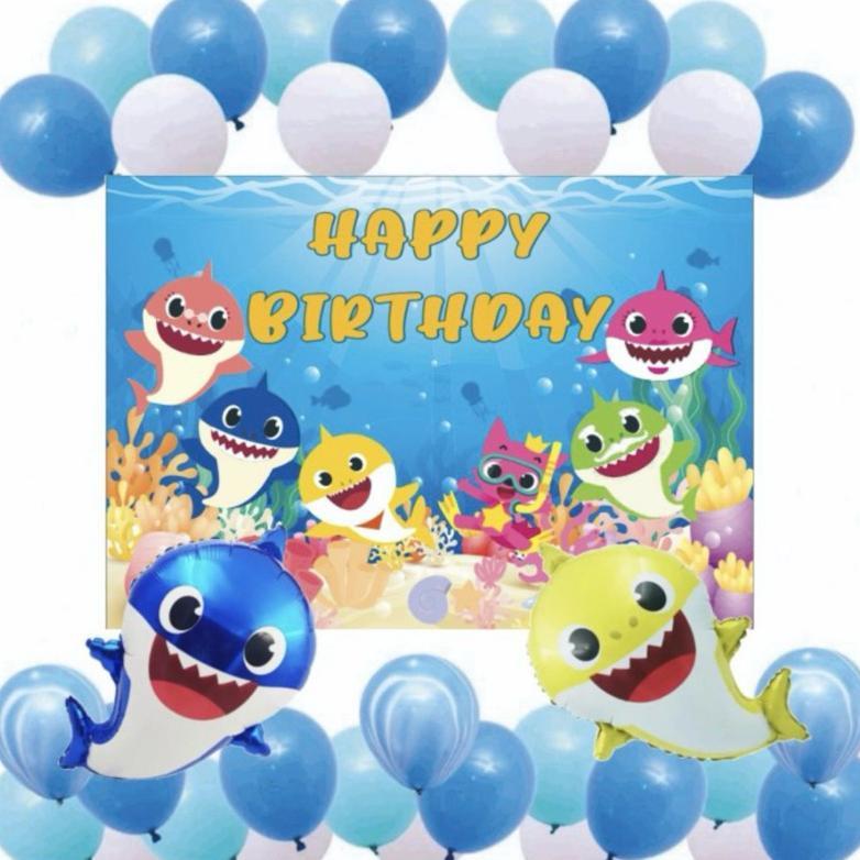 Paket balon backdrop ready stock karakter roblox/pororo/hotwheels/pokemon/boboiboy/shark/transformer