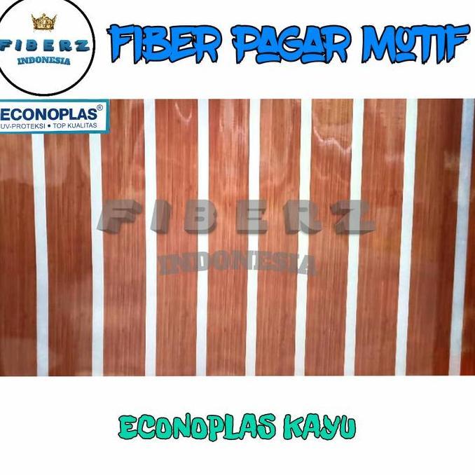 ECONOPLAS - Fiber Plastik Penutup Pagar Motif KAYU Meteran
