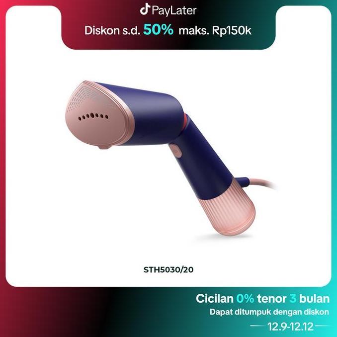 TERLARIS - New Philips Handheld Steamer 5000 Series - STH5030/20 Biru - Setrika Uap Listrik Paling F