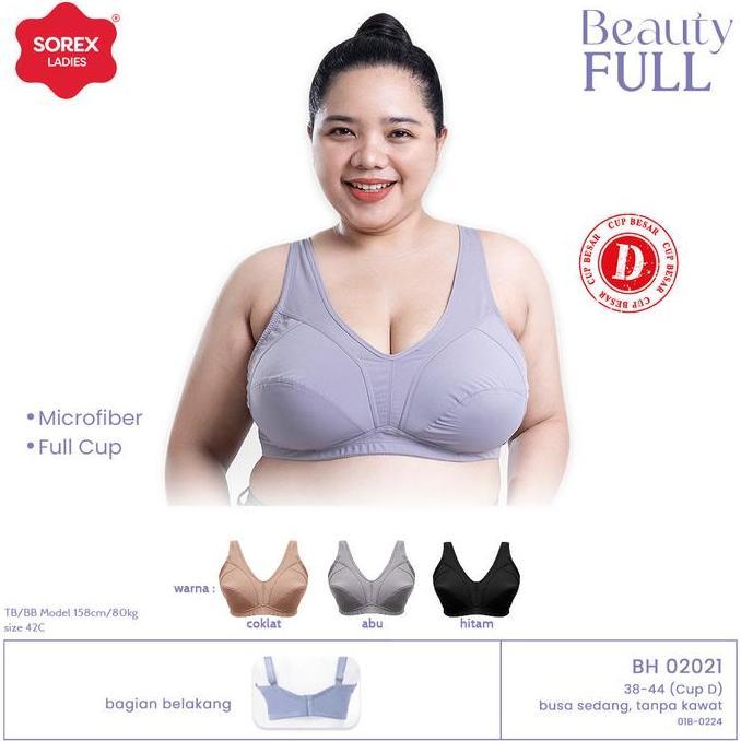 bh bra jumbo sorex 02021 microfiber cup D tanpa kawat