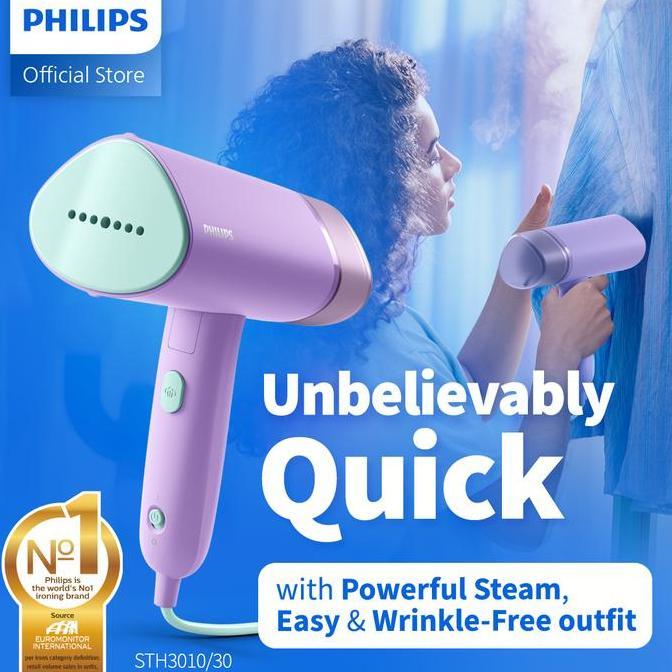 TERLARIS - Philips Handheld Steamer 3000 Series - STH3010/30 - Reguler, Setrika uap ringan, strika u