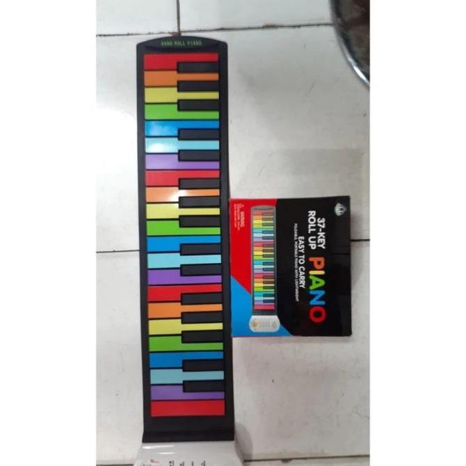 Mainan Anak Piano Roll Up piano 37 key piano gulung electric Original