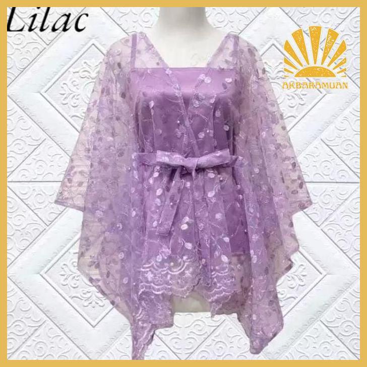 dw-45 New PROMO BISA COD CARDIGAN TILE TALI OUTER BROKAT KONDANGAN OUTER PESTA OUTER KEBAYA WARNA LI