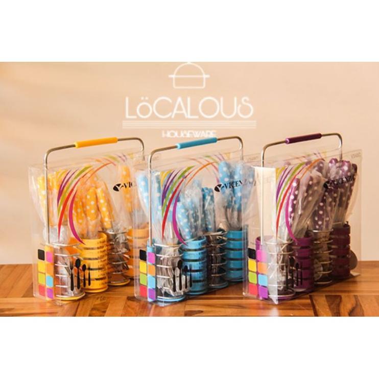 VICENZA SENDOK POLKADOT ORIGINAL SET ISI 24 PCS Sendok Garpu Sendok