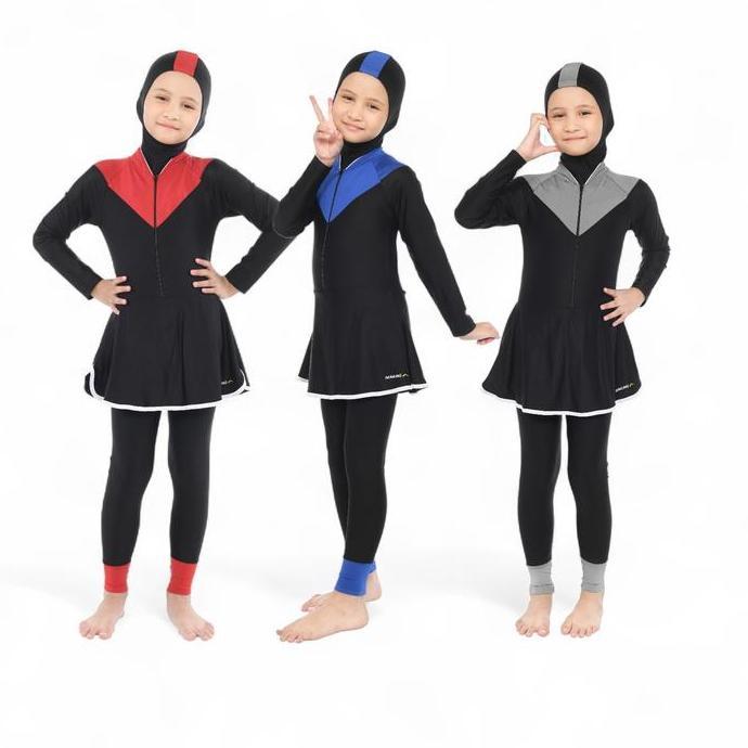 WUWUNGMAS - Baju renang muslimah anak Baju renang anak perempuan Baju renang panjang Baju renang wan