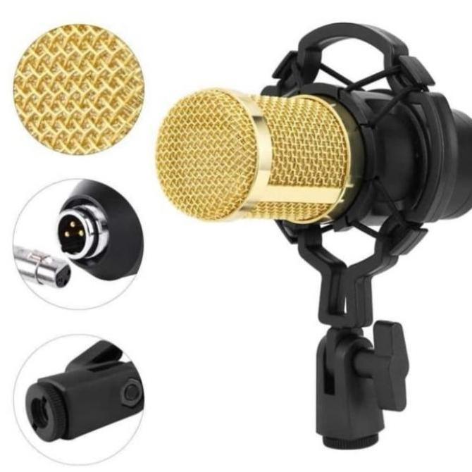 PAKET MICROPHONE STUDIO REKAMAN MIC CONDENSOR BM-800 Original