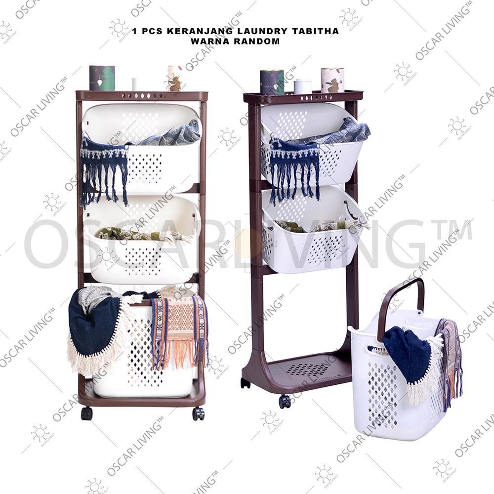 Tabitha MPTL Keranjang Baju Kotor 3 SUSUN / Laundry Basket / Rak Keranjang Susun Serbaguna Keranjang