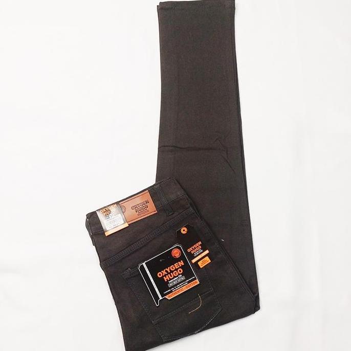 DF209>> Celana Stretch Jeans Smart Casual Oxygen Hugo Slim Fit Warna Grey Baby Canvas Pria - Skinny 