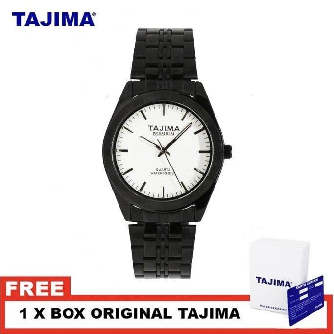 DB70>> Jam Tangan Pria Tajima Premium 1856G Silver & Hitam Stainless Steel Water Resist 3 ATM Origin