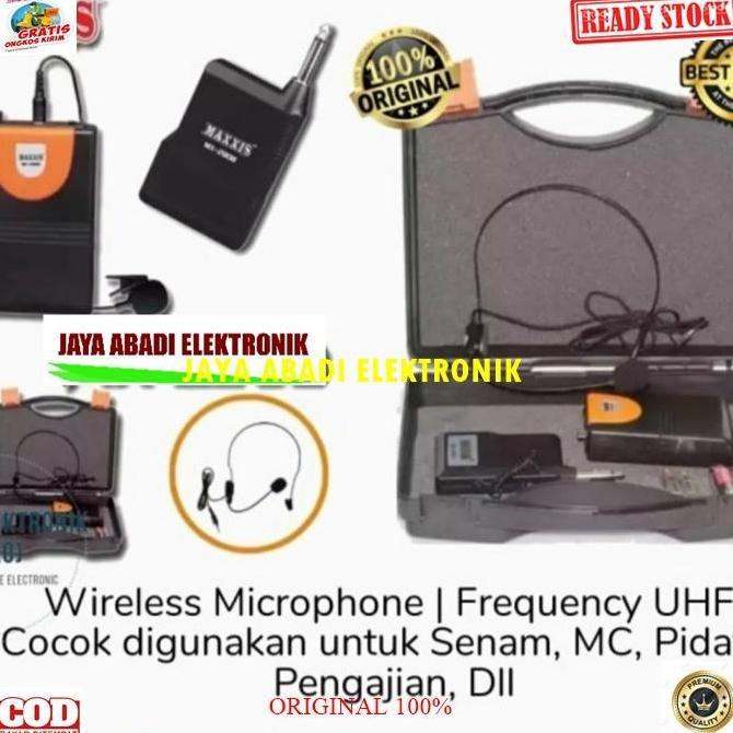 ORIGINAL MIC WIRELESS SINGLE UHF HEADSET BANDO KLIP CLIP ON MIK HEAD Original
