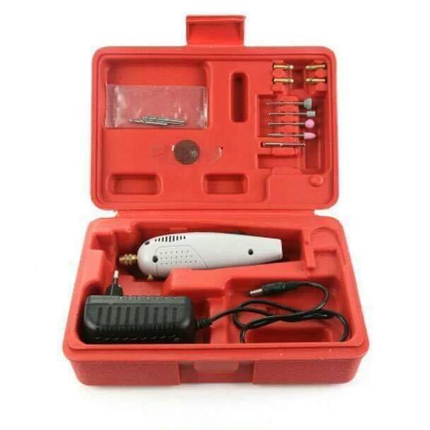 Mini drill / minidrill set bur poles veneer gigi minidril gigi palsu premium box merah / minindril O