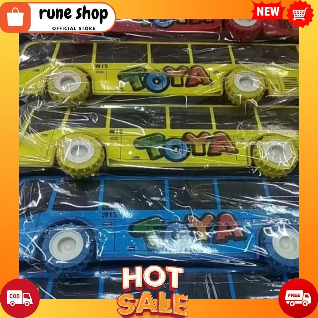 BIBU ID (SERBA MURAH) COD MAINAN EDUKASI ANAK MAINAN ANAK MOBIL PULLBACK BUS TAYO TOYA PANJANG 19CM/
