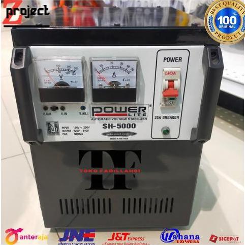 BEBAS ONGKIR - POWERLITE Stabilizer Analog SH 5000 VA / stabilizer powerlite 5 Kva