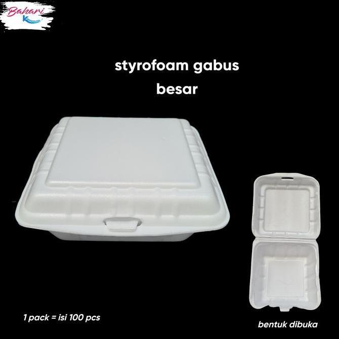 Terlaris Styrofoam Foam Lunch Box Kotak Makan Gabus Nasi Besar Sterofoam