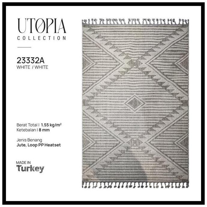 Terlaris Karpet Anyaman Minimalis Bermotif Utopia ~ 160x230 cm