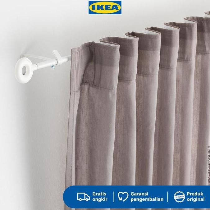 Terlaris IKEA IRJA Set Rel Batang Gorden Putih 140cm