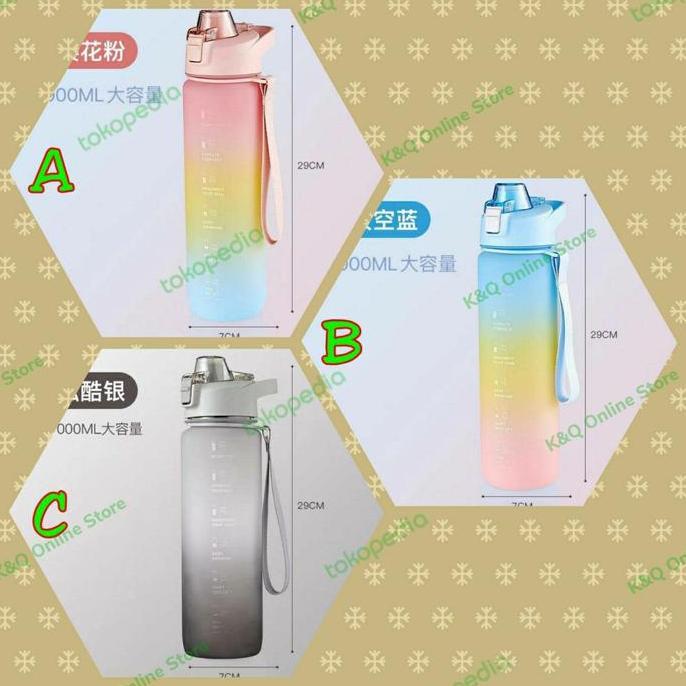 Terlaris Botol Minum Viral Pastel Quifit Original 1 Liter