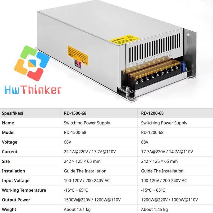 Switching Power Supply Ac/Dc Rd1500-68 & Rd1200-68 For Riden Ruideng Rd6024/Rd6018