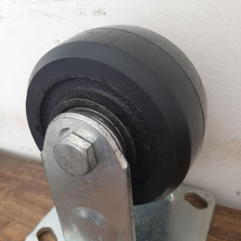 Roda Trolley Troli Besi Karet Heavy Duty 4 Inch Mati Roda Troli