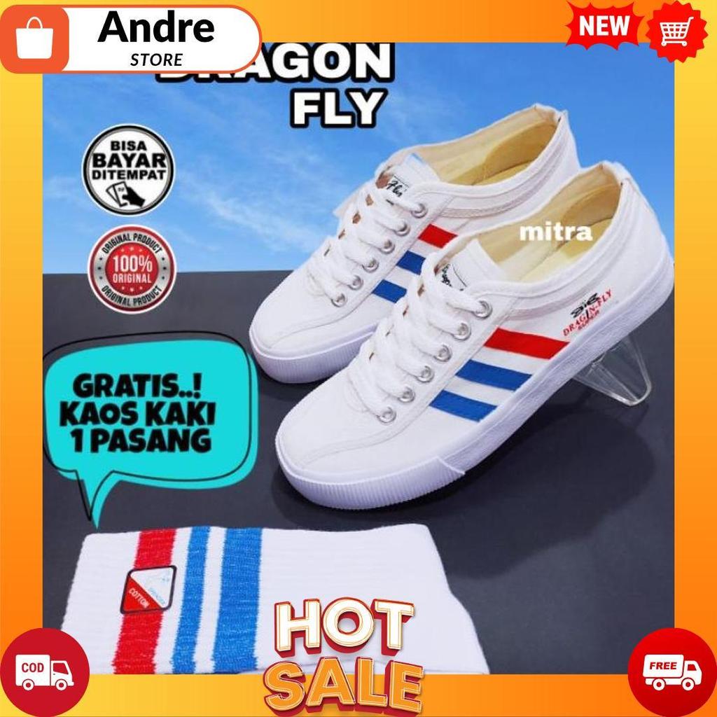SEPATU CAPUNG DRAGON FLY ORIGINAL FALCON WHITE SEPATU PRIA MURAH BERKUALITAS SIZE 37 S/D 43 GRATIS K
