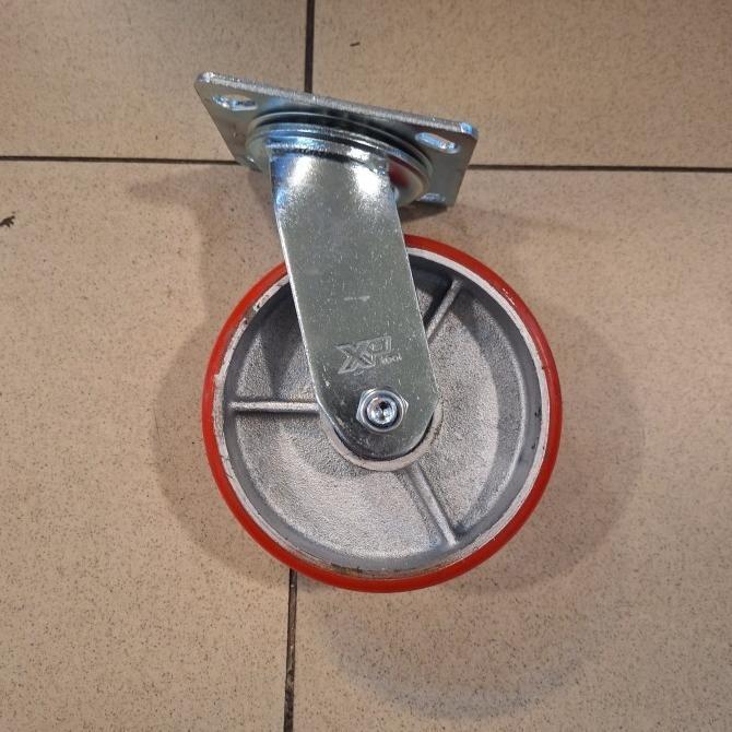 Roda Troli Pu Heavy Duty 6 Inch Hidup/Putar Roda Troli