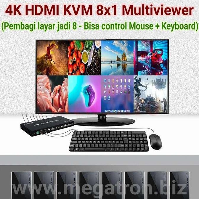 HDMI KVM 8X1 SWITCHER MULTIVIEWER - SUPPORT MULTIPLE MODE ORIGINAL DAN TERPERCAYA