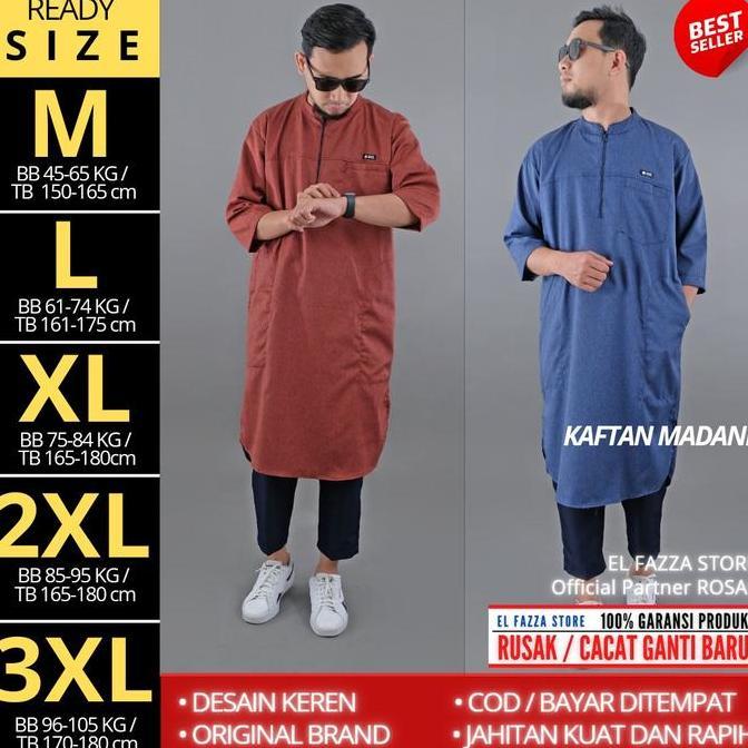 Promo Baju Koko Pria - Kurta pakistan India - Gamis panjang pria - kaftan madani ROSAL COD