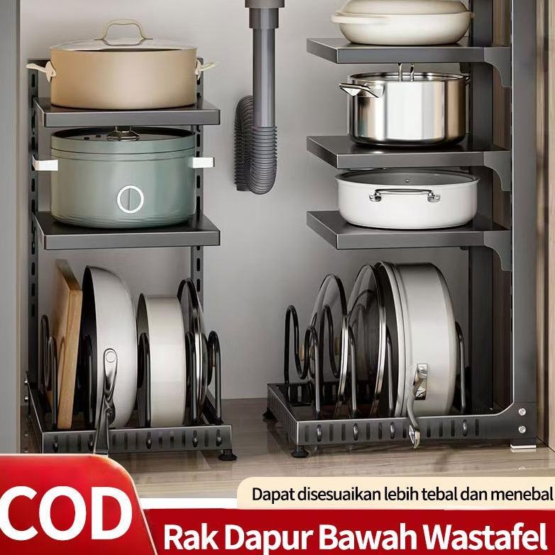 Rak Panci Wastafel Dapur Di Bawah Rak Rak wajan Rak Panci Susun Rak Pot