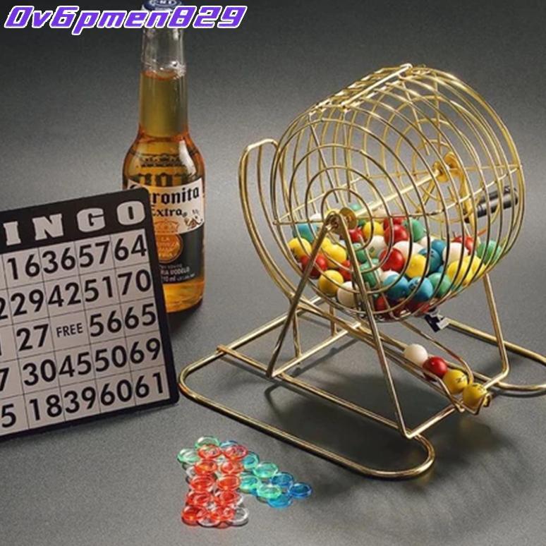 CHARBIG Bingo Party Bingo Lottery Party Game Set Game Set Large Lottery Machine Mainan Besar