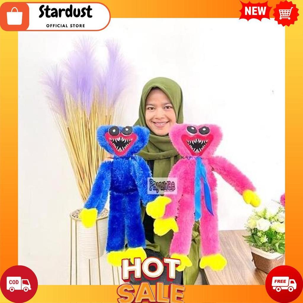 Boneka Huggy Wuggy Tinggi 43CM Kain Bulu Halus Gigi Mata Timbul 3D Harga Termurah Berkulitas COD [K1
