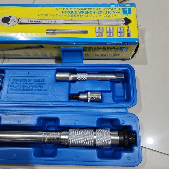 KUNCI TORSI TORQUE LIPPRO 1/2 INCHI 28 - 210 NM KUNCI RACHET TORSI
