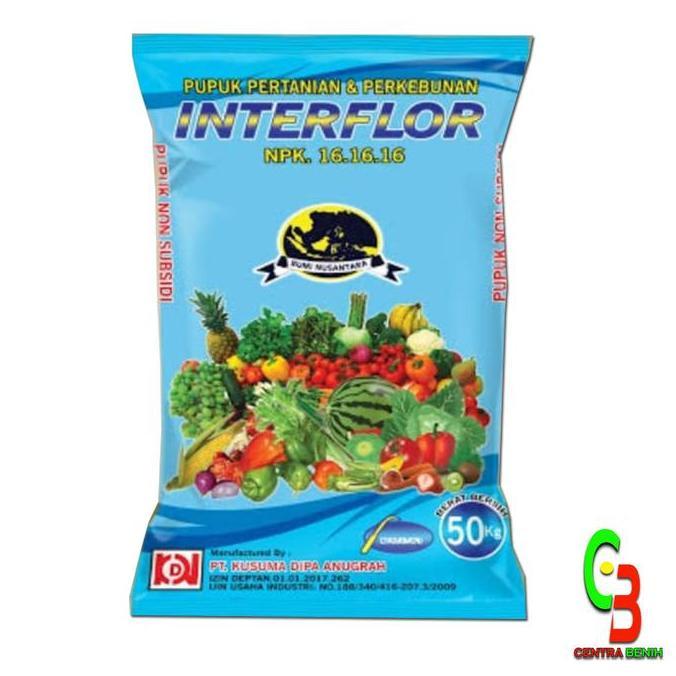 Terlaris 1 Bal / 50Kg Pupuk Npk 16 16 16 Interflor Kemasan Pabrik