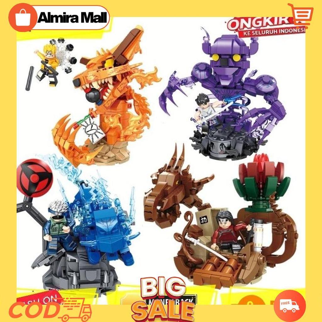 Mainan Balok Susun Figure Anime Japan Naruto Kyubi Sasuke Kakashi Itachi Cod [A4]