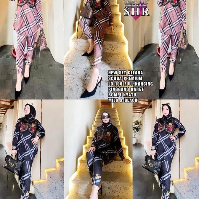 Promo NEW SHR SETELAN CELANA SCUBA PRINTING ORI SHR COD