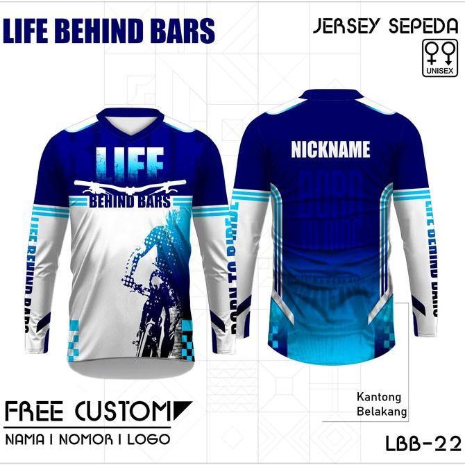 Viral Jersey sepeda baju gowes life behind bars kantong belakang lengan panjang