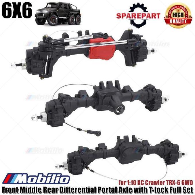 Gardan 6WD Front Middle Rear Differential Portal Axle with T-lock High Ground Clearance for 1:10 RC 