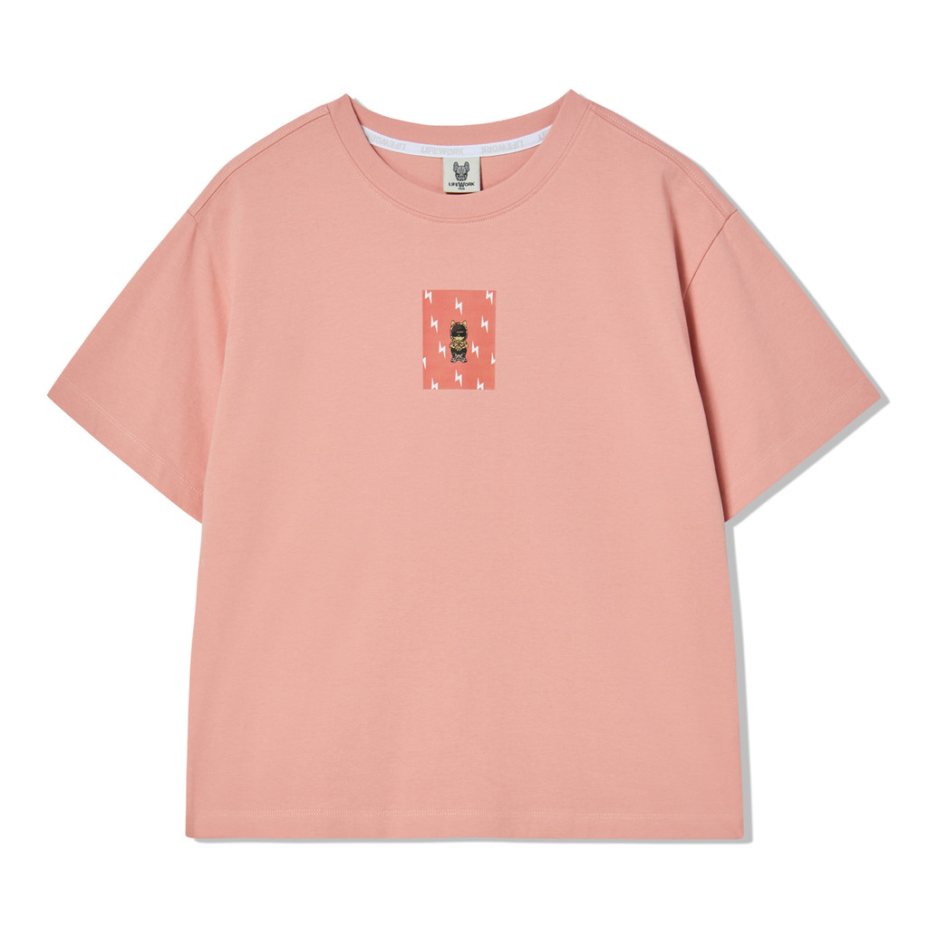 LIFEWORK - Mini Lightning Hipdok Short Sleeve T-Shirt Light Pink - Kaos Pendek Atas Warna Merah Muda