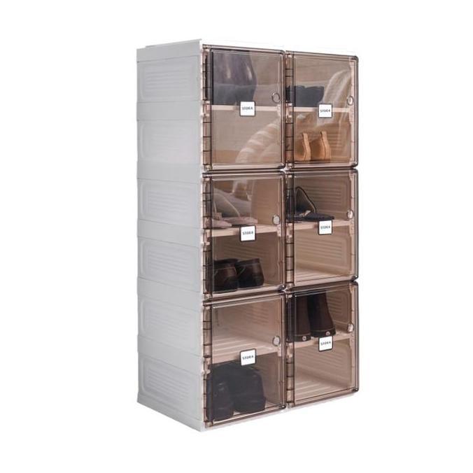 Stora Rak Sepatu Lipat Transparan